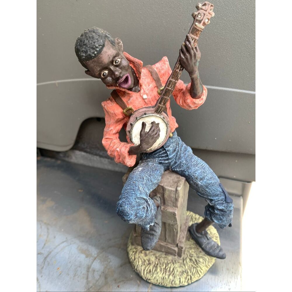 Early American USA Banjo Man #music man #banjo #early american #collectibles